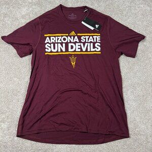 Adidas Mens M Maroon Arizona State Sun Devils Football Climalite Creator Tee NWT